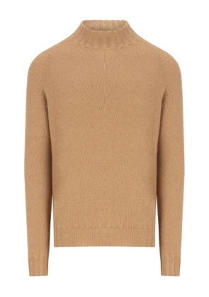 Tagliatore high-neck ribbed cashmere sweater - Brown