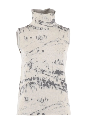 Ballantyne roll-neck sleeveless vest - Neutrals