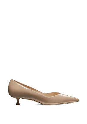 Stuart Weitzman Eva v-cut pointed heeled pumps - Neutrals