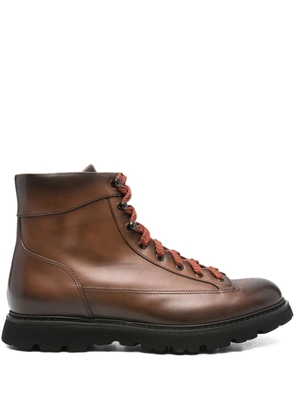 Doucal's lace-up leather boots - Brown