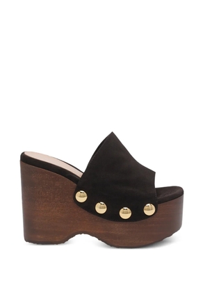 Gianvito Rossi 115mm button detail sandals - Brown