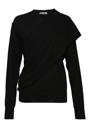 Jil Sander draped-panel sweatshirt - Black