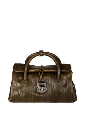 Zanellato small Dotta Plissé studded satchel - Green