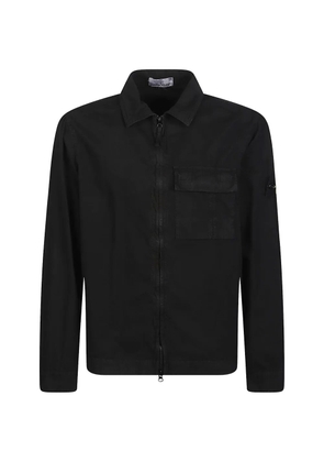 Stone Island zip-up cotton jacket - Black