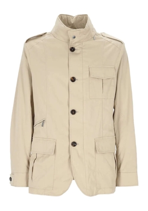 Moorer button-fastening flap-pocket jacket - Neutrals