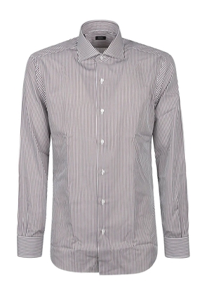Barba striped cotton shirt - Brown