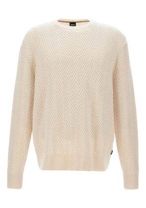BOSS herringbone crew-neck sweater - Neutrals