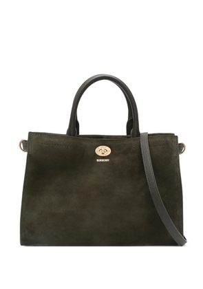 Burberry small Cotswolds suede tote bag - Green