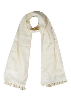 Max Mara pompom-trim scarf - White