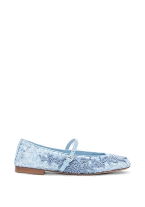 Ermanno Scervino floral-embellished ballet flats - Blue