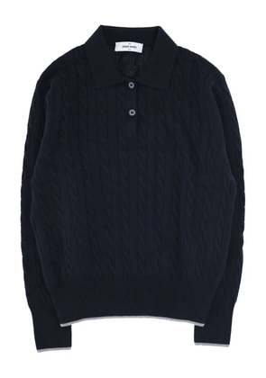Gran Sasso cable-knit buttoned polo shirt - Blue