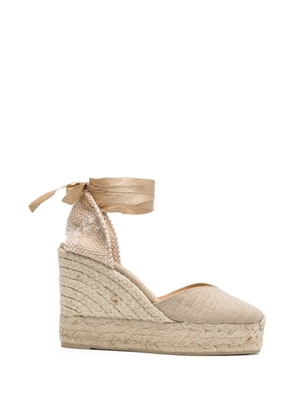 Castañer Chiara ribbon wraparound espadrilles - Gold