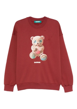 BARROW teddy-print crew-neck sweatshirt - Red