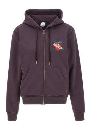 Casablanca embroidered-logo zip-up hoodie - Purple