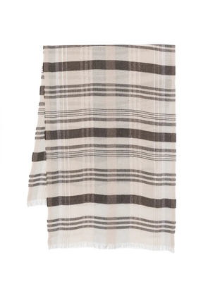 Peserico striped fringed scarf - Neutrals