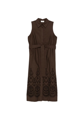 P.A.R.O.S.H. collar embellished midi dress - Brown