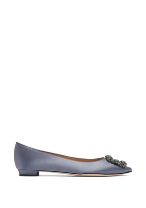 Manolo Blahnik decorative-detail flat pumps - Blue