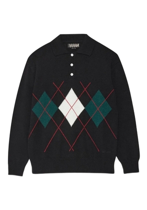 Baracuta argyle button polo shirt - Black