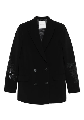 ERMANNO FIRENZE sequin-embellished double-breasted jacket - Black