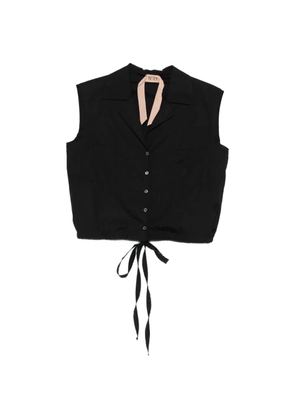 Nº21 tie-waist sleeveless shirt - Black