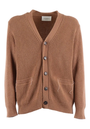 Ballantyne V-neck ribbed cardigan - Brown