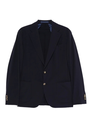 Sand single-breasted patch-pocket blazer - Blue