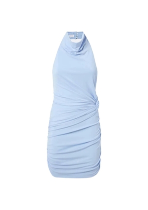 THE ANDAMANE Stella halterneck ruched mini dress - Blue