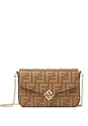 FENDI FF Diamonds two-tone wallet - Brown
