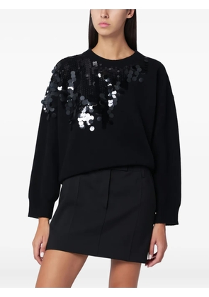 Roberto Collina sequin-embellished round-neck jumper - Black