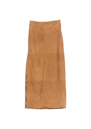 Erika Cavallini panelled slit skirt - Brown