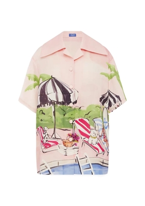 Leo Lin Casey printed shirt - Pink