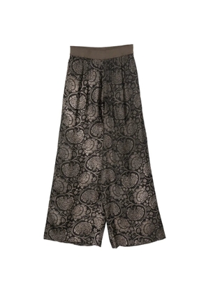 Uma Wang Pansy floral-print trousers - Black