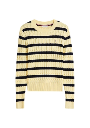 Tommy Hilfiger striped cable-knit sweater - Yellow
