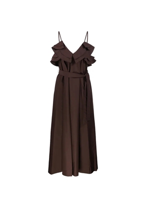 P.A.R.O.S.H. ruffled midi dress - Brown
