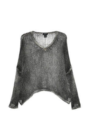 Avant Toi V-neck open-knit sweater - Grey