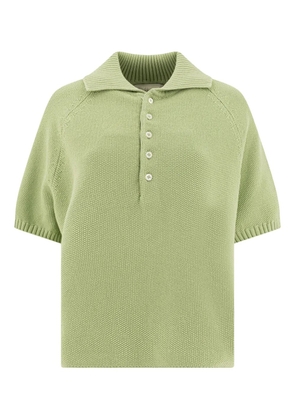 UMARMUNG ribbed-collar polo top - Green