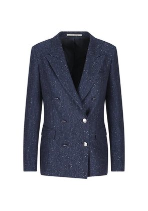 Tagliatore sequin-embellished double-breasted blazer - Blue