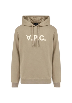 A.P.C. logo-print hoodie - Neutrals