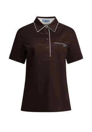 Prada piped polo top - Brown