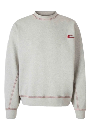 Carrer embroidered-detail crew-neck sweatshirt - Grey