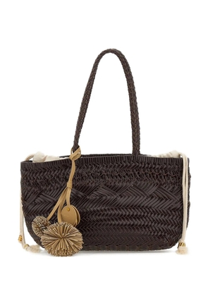 GIANNI CHIARINI woven tassel leather shoulder bag - Brown