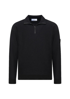 Stone Island zip collar sweater - Black