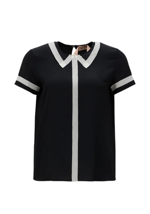 Nº21 contrast-panelled blouse - Black