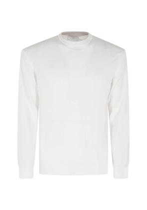 Eleventy crew-neck long-sleeve sweater - White