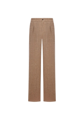 Giorgio Armani pleated linen trousers - Neutrals