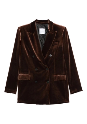 Cenere GB double-breasted velvet-finish blazer - Brown