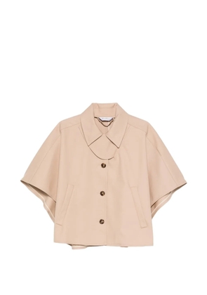 Max Mara buttoned cotton cape - Neutrals