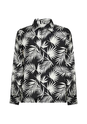 Laneus leaf-print shirt - Black