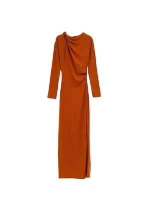 Atlein draped dress - Brown