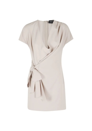 Federica Tosi draped V-neck mini dress - Neutrals